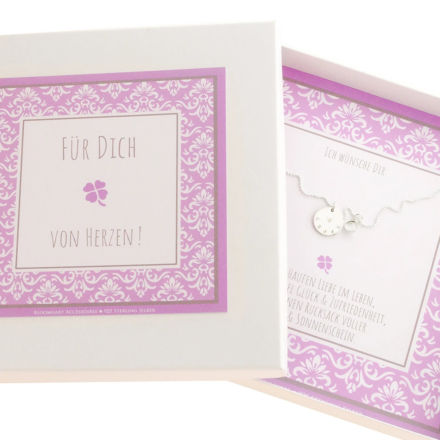 Personalisierte Namenskette 925 Sterling Silber Edelstein Detail Gravur