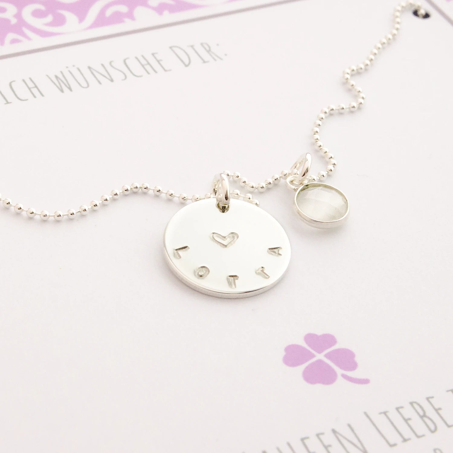 Namenskette LOTTA Geschenkbox personalisiert Taufgeschenk