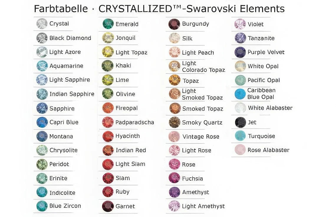 Übersicht der erhältlichen Glückssteinfarben.