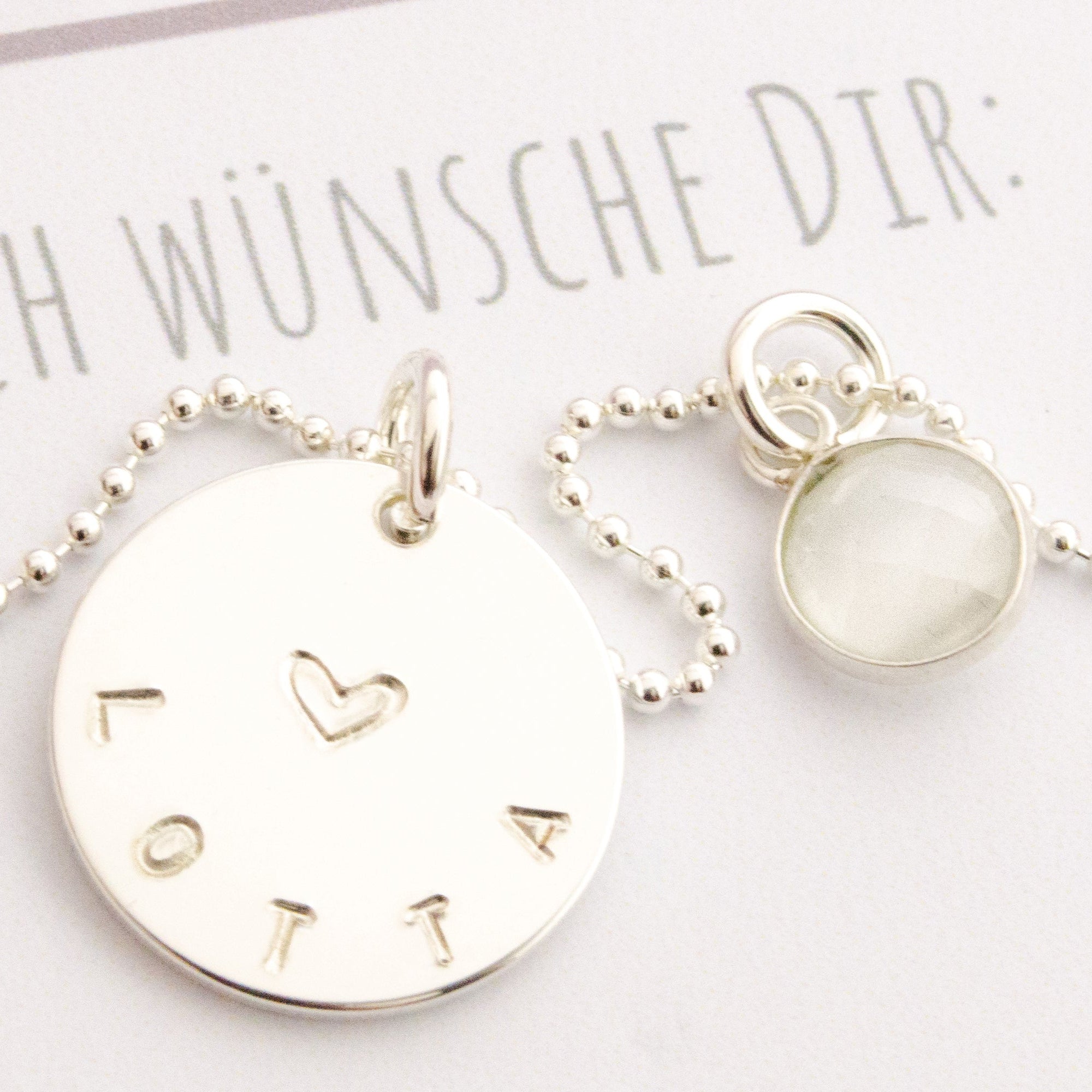 Namenskette LOTTA 925 Silber personalisierte Geschenkbox