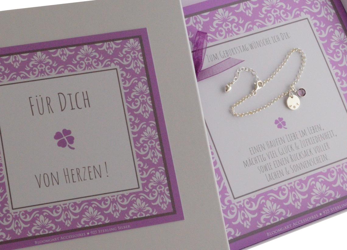 Handgestempeltes Namensarmband 925 Silber - Geschenk zur Taufe, Geburt, Kommunion und Geburtstag