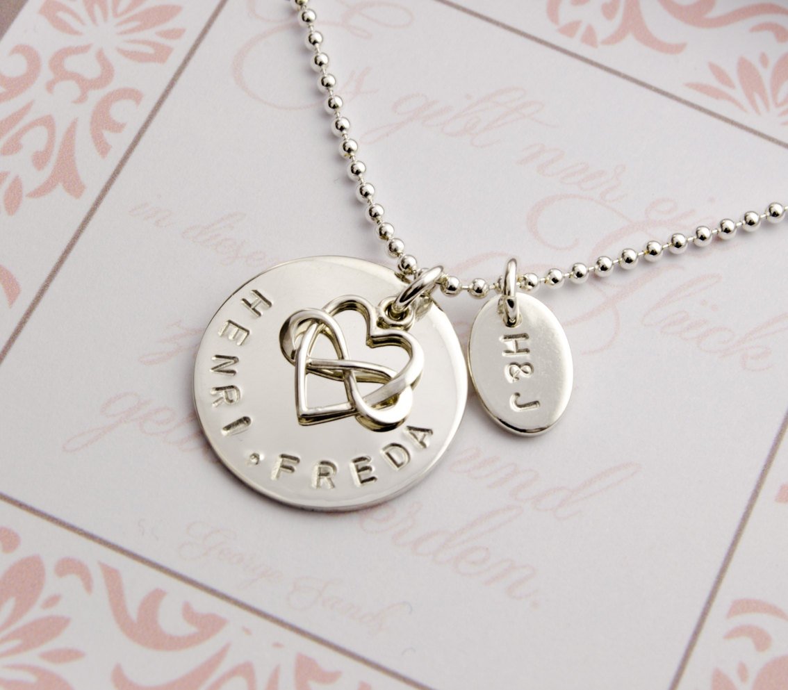 Namenskette INFINITY HEART aus 925 Sterling Silber Kette mit Gravur persönlicher Schmuck Geschenke für sie Weihnachten Muttertagsgeschenk