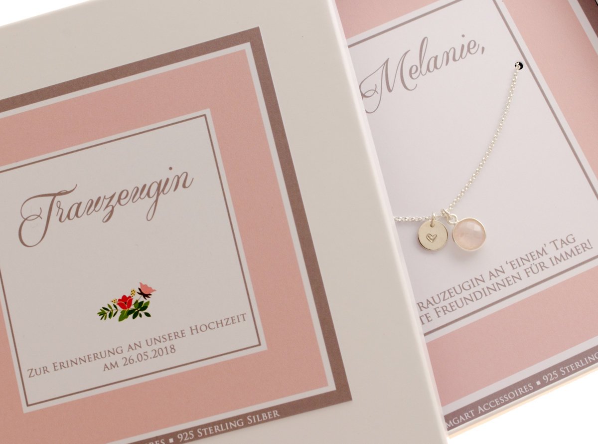 HOCHZEIT KETTE TRAUZEUGIN Geschenk aus 925 Sterling Silber Brautschmuck Geschenk zur Hochzeit Junggesellinnenabschied Gastgeschenk Bloomgart
