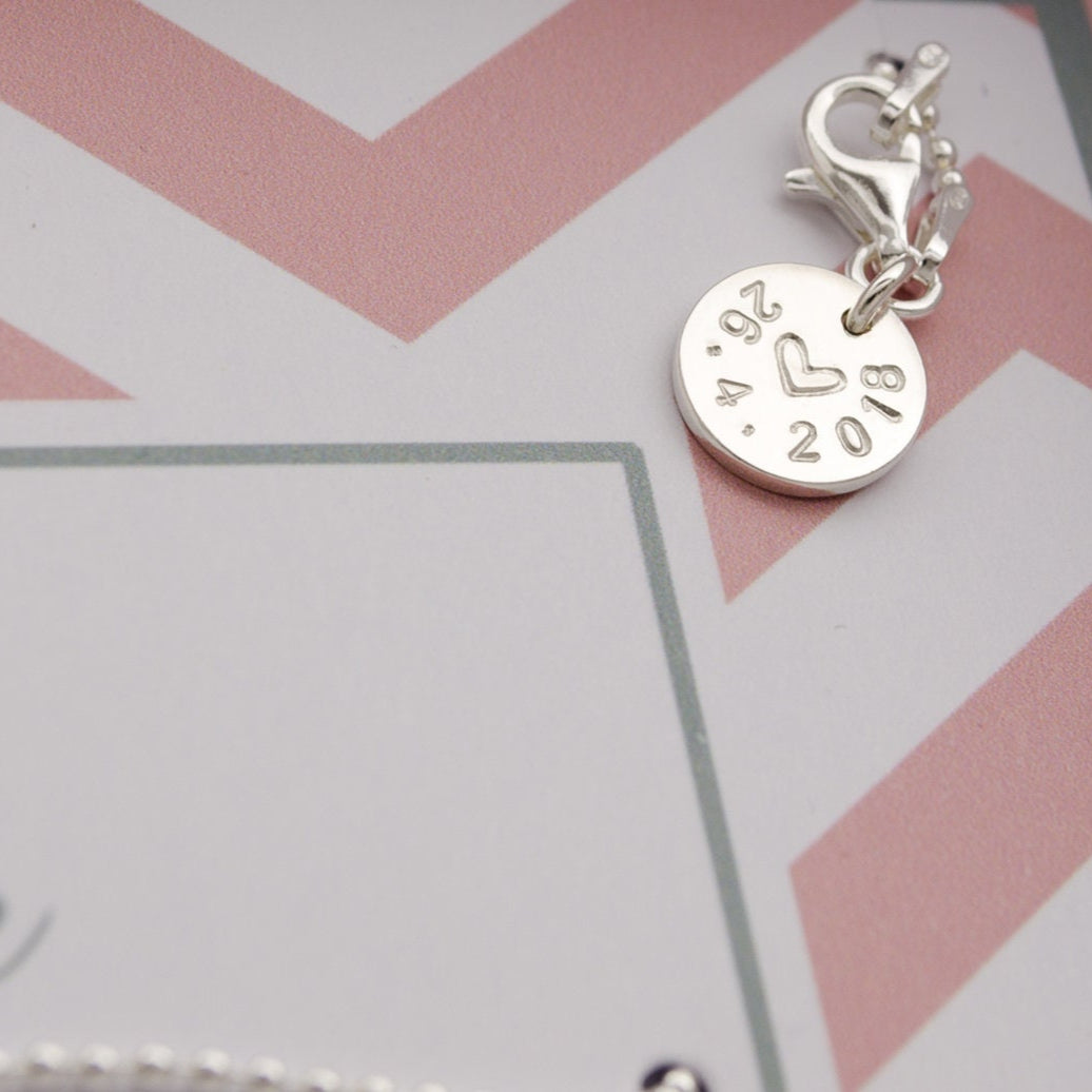 Personalisierte Taufkette "Mia" für Mädchen mit Gravur & Edelstein