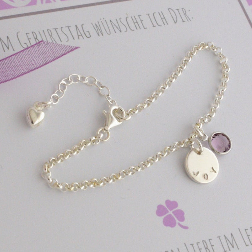 Namensarmband HANDGESTEMPELT 925 Silber