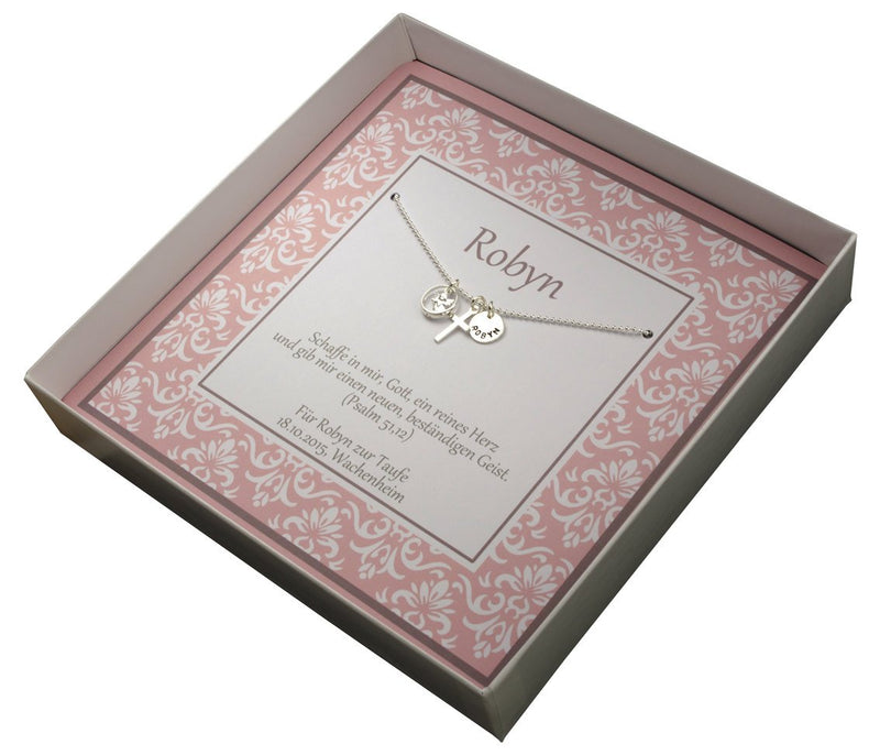Taufkette mit Taufring Gravur Engel Geschenkkarton personalisierte Taufkette Taufschmuck Kommunion Konfirmation Geschenke von Bloomgart