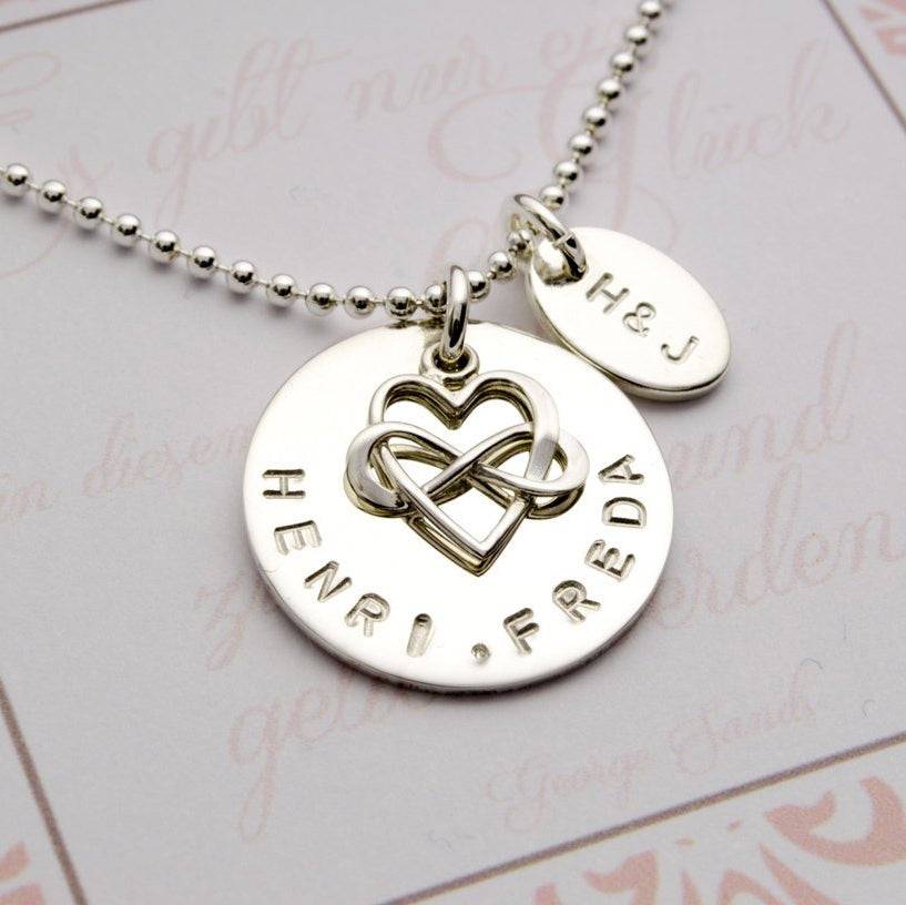 Namenskette INFINITY HEART aus 925 Sterling Silber Kette mit Gravur persönlicher Schmuck Geschenke für sie Weihnachten Muttertagsgeschenk