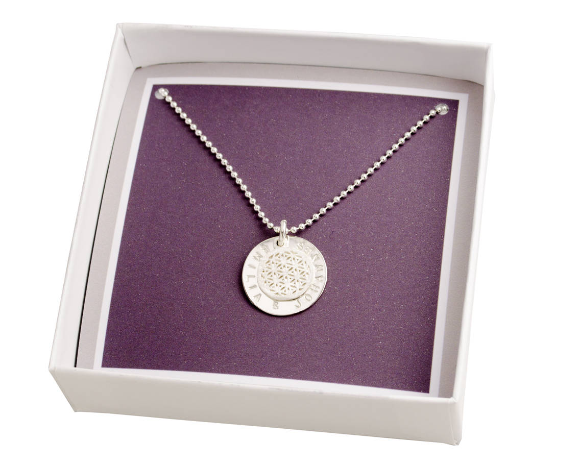 NAMENSKETTE LEBENSBLUME 925 Sterling Silber Kette mit Gravur Bloomgart