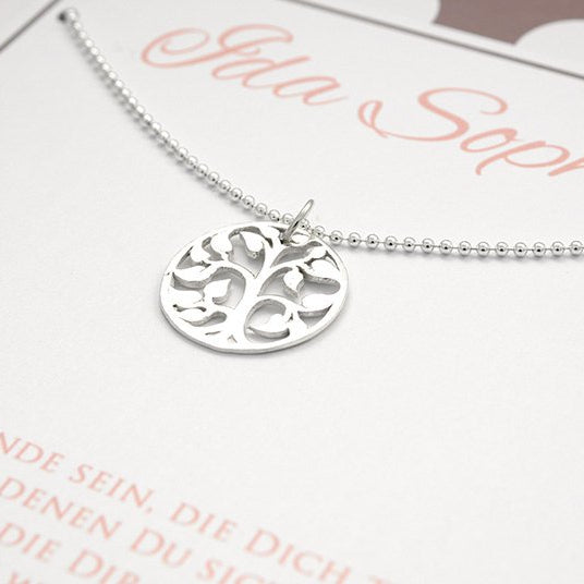 925 Sterling Silber Taufkette - Tree of Life